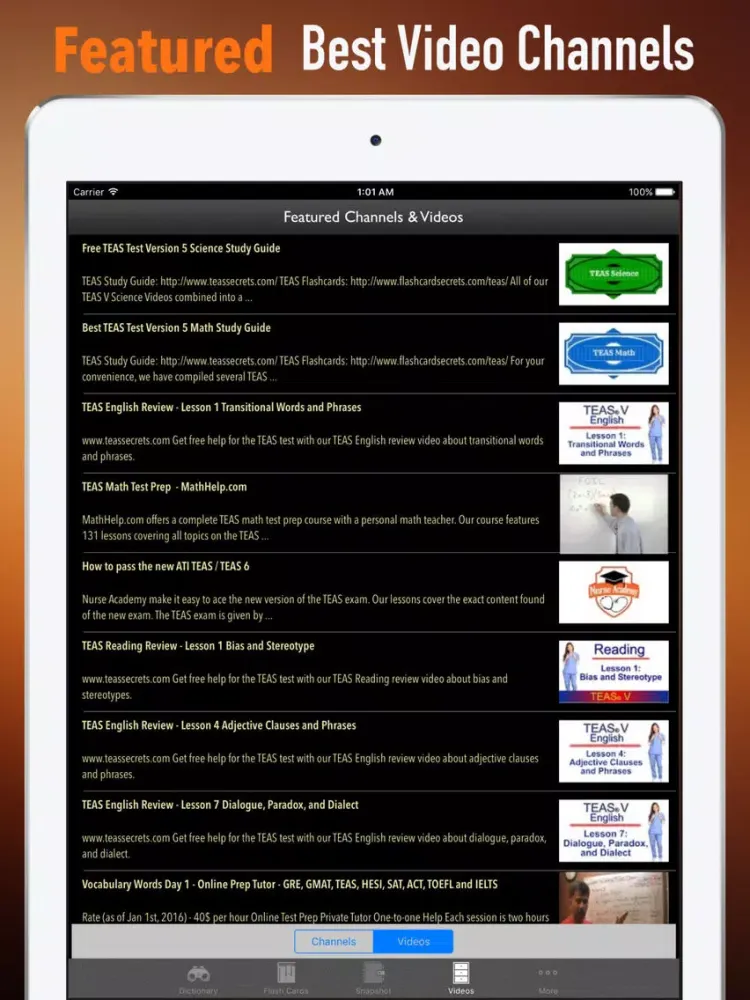 TEAS Test Glossary-Flashcard and Basic Study Guide iPad  スクリーンショット
