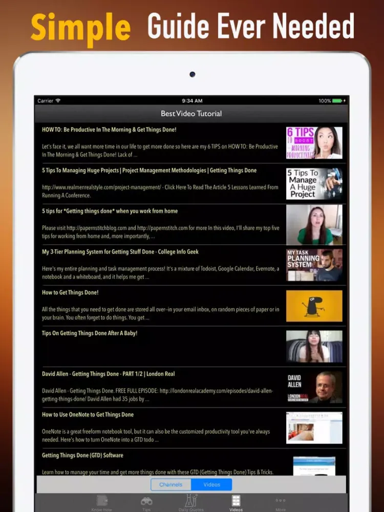 Capturas de tela do Getting Things Done-Tips and Tutorial iPad 