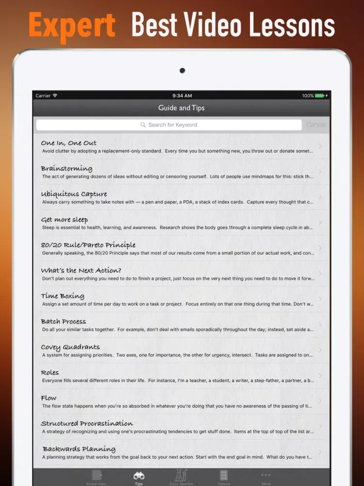 Capturas de tela do Getting Things Done-Tips and Tutorial iPad 