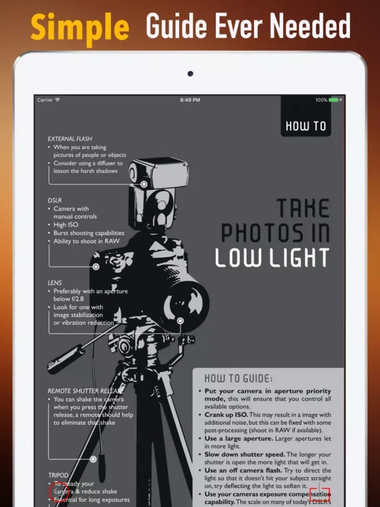 Capturas de tela do Photography Lighting for Beginners-Guide and Tips iPad 