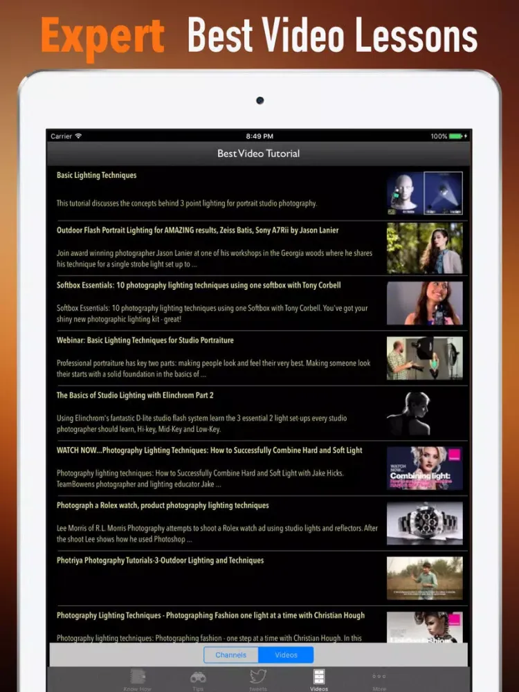 Capturas de tela do Photography Lighting for Beginners-Guide and Tips iPad 
