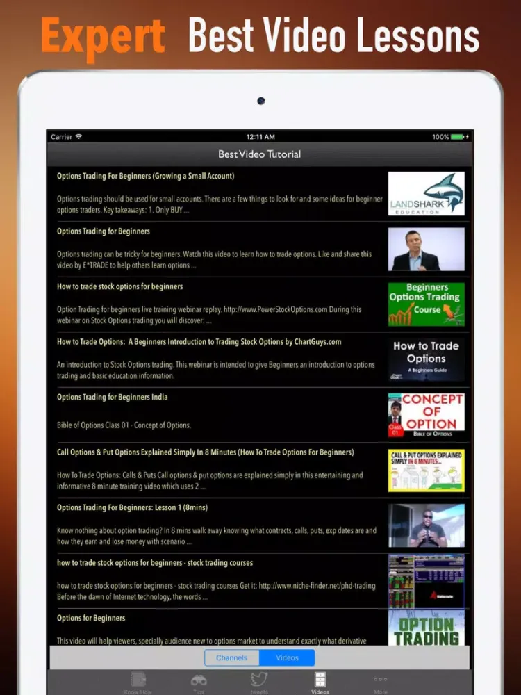 تصاویر Options Trading 101-Investing Guide and Tutorial iPad 