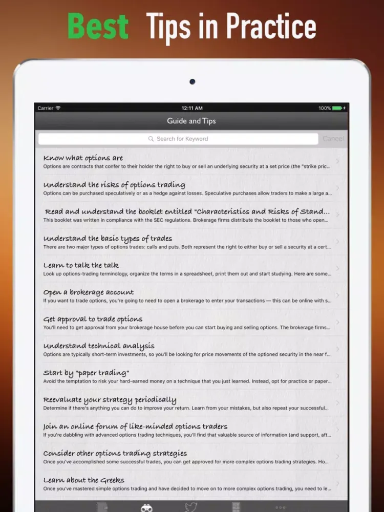 تصاویر Options Trading 101-Investing Guide and Tutorial iPad 