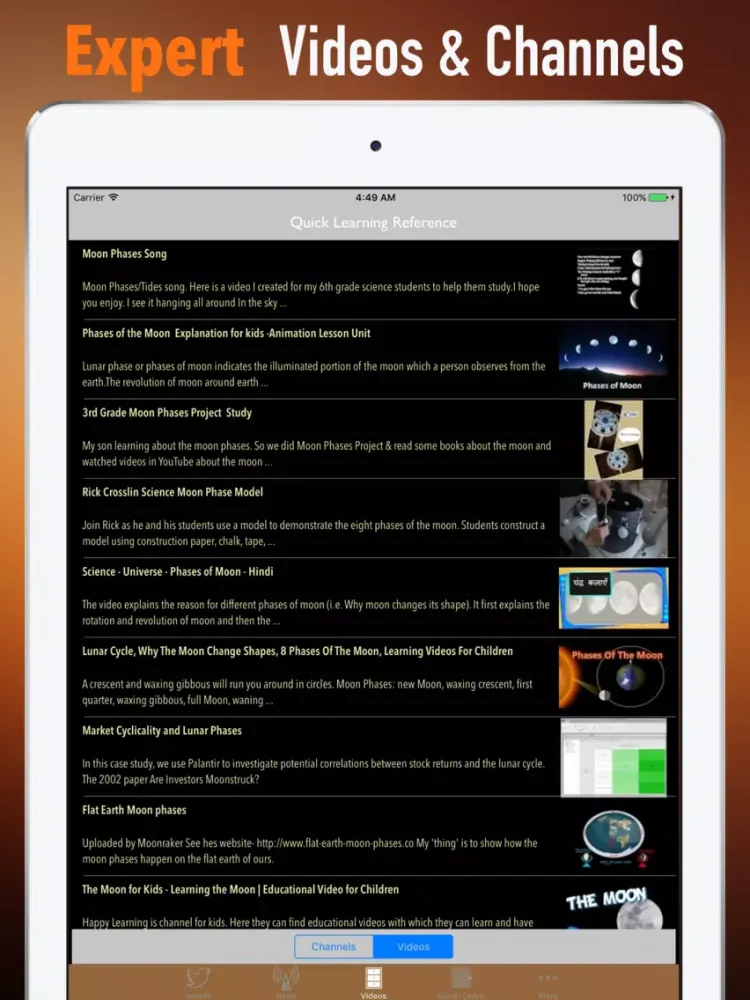 Moon Phases Study Guide-Tutorial and Hot News iPad 應用截圖