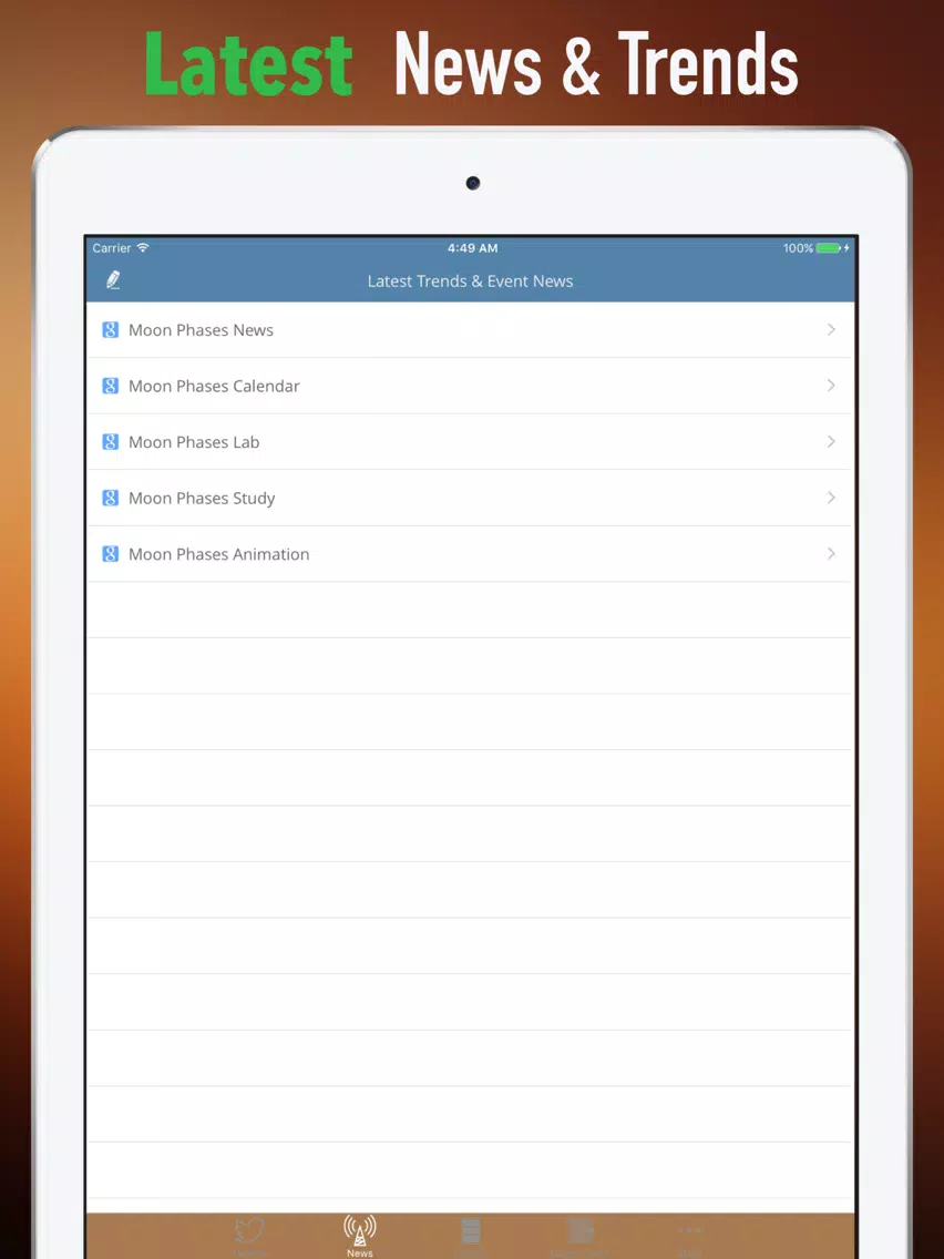 Moon Phases Study Guide-Tutorial and Hot News iPad  Screenshots