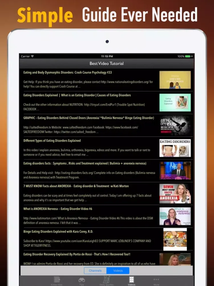 Zrzuty ekranu Eating Disorders Tips-Intuitive Eating and Guide iPad 