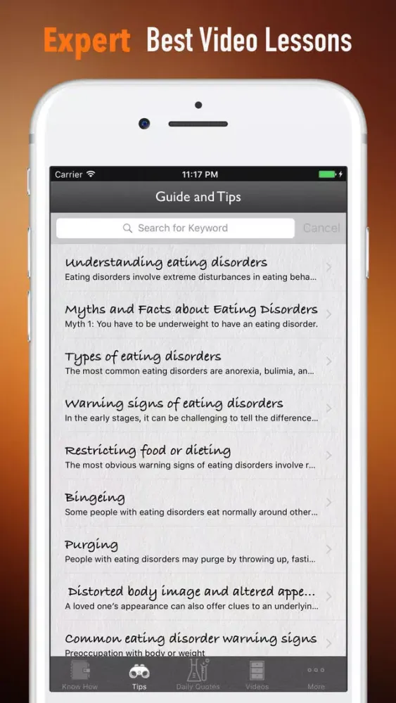 Zrzuty ekranu Eating Disorders Tips-Intuitive Eating and Guide