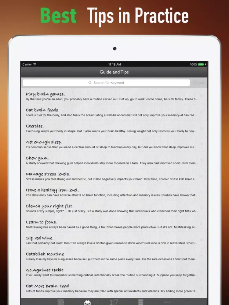 How to Improve Your Memory-Mnemonics Guide or Tips iPad  Screenshots