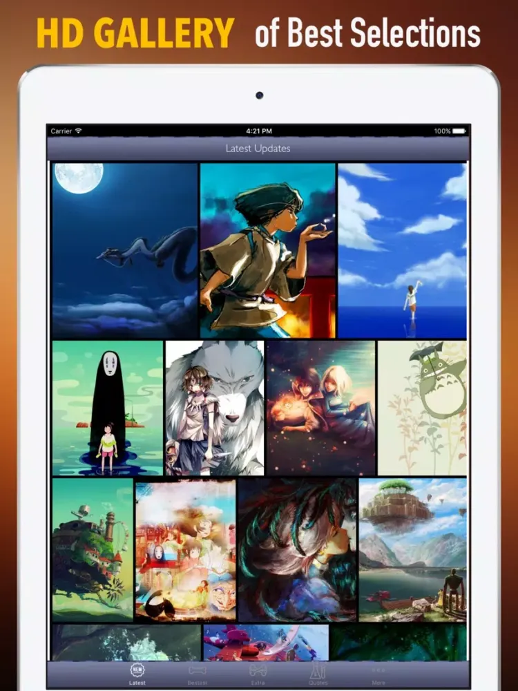 Wallpapers HD for Hayao Miyazaki Art- Quotes iPad 应用截图