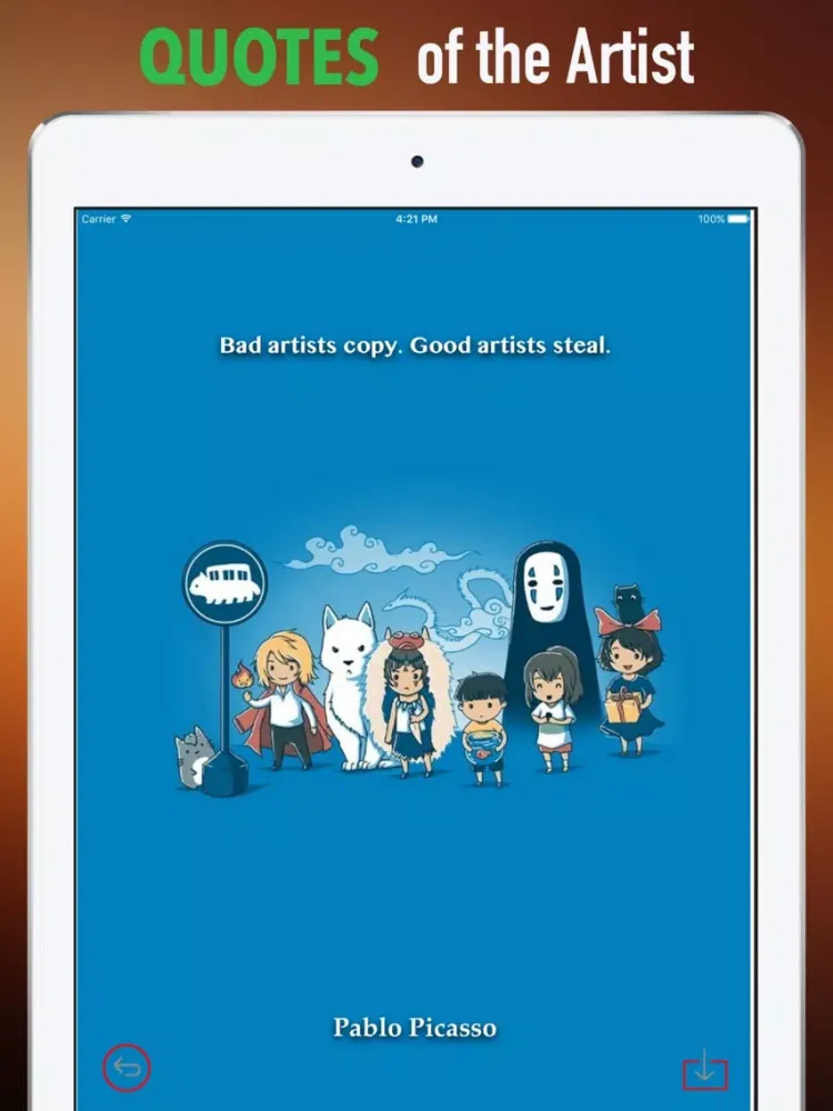 Wallpapers HD for Hayao Miyazaki Art- Quotes iPad 应用截图