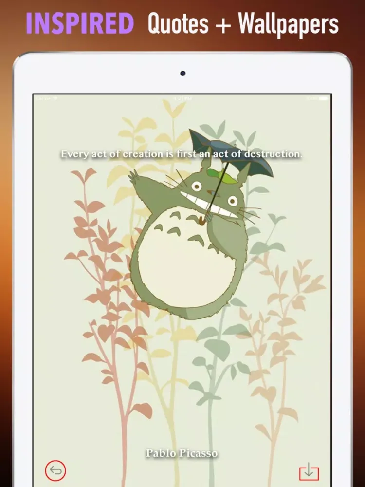 Wallpapers HD for Hayao Miyazaki Art- Quotes iPad 应用截图