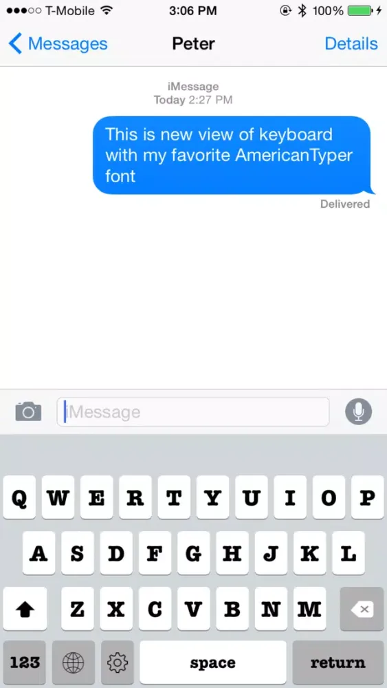 Screenshot di Keyboard of American Typewriter Font