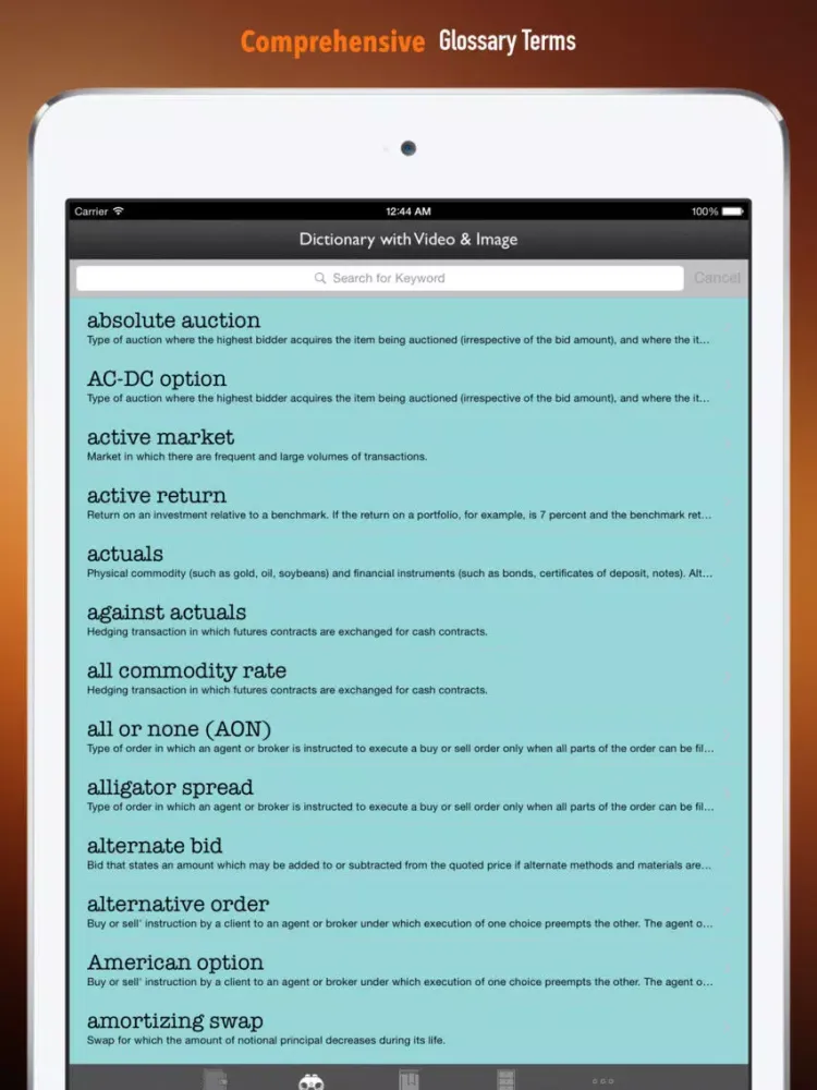 Captures d'écran de Commodities and Precious Metal Trading Quick Reference: Dictionary with Video Lessons iPad 