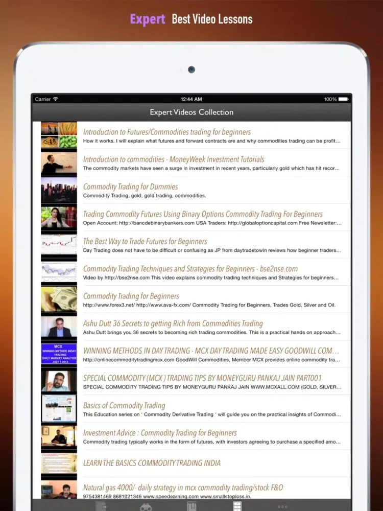 Captures d'écran de Commodities and Precious Metal Trading Quick Reference: Dictionary with Video Lessons iPad 