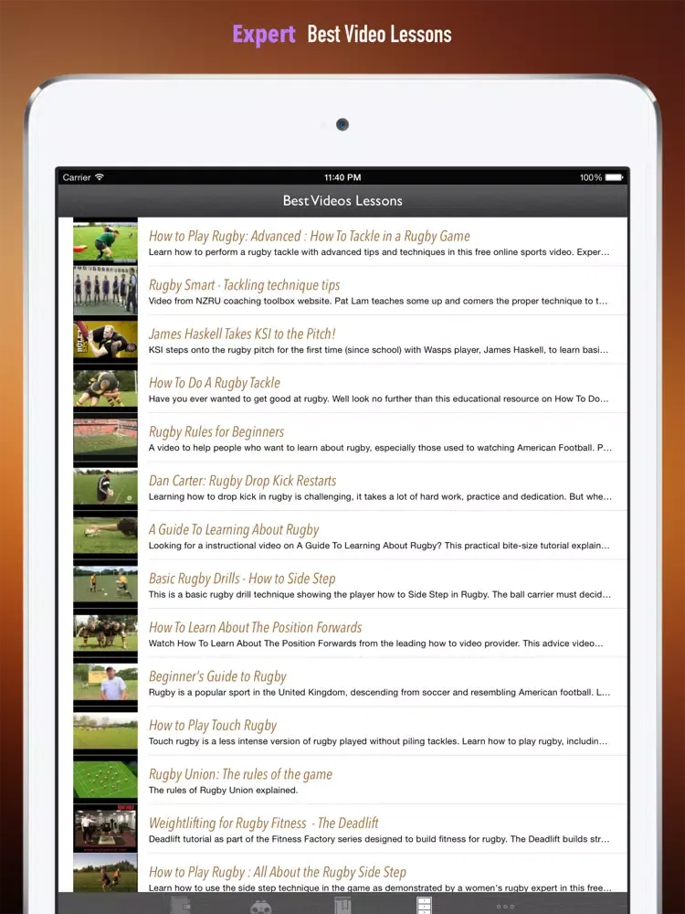 Rugby 101: Quick Learning Reference with Video Lessons and Glossary iPad  Screenshots