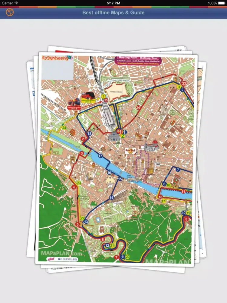 Capturas de tela do Florence Tour Guide: Best Offline Maps with Street View and Emergency Help Info iPad 