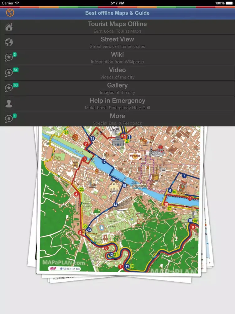 Capturas de tela do Florence Tour Guide: Best Offline Maps with Street View and Emergency Help Info iPad 