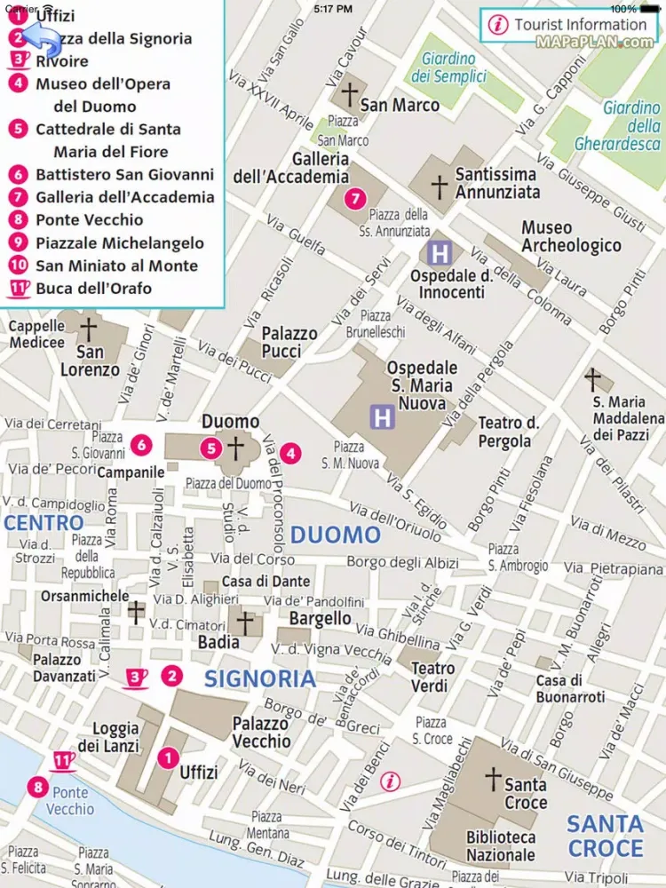 Capturas de tela do Florence Tour Guide: Best Offline Maps with Street View and Emergency Help Info iPad 