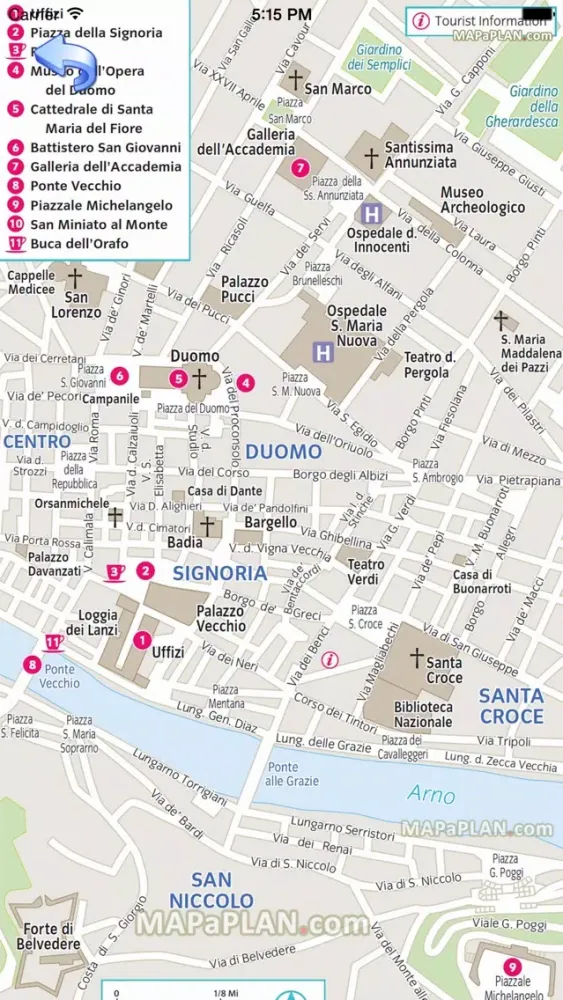 Capturas de tela do Florence Tour Guide: Best Offline Maps with Street View and Emergency Help Info