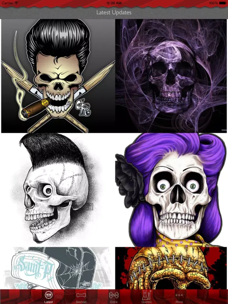 Skull Art Theme HD Wallpaper and Best Inspirational Quotes Backgrounds Creator iPad  Screenshots