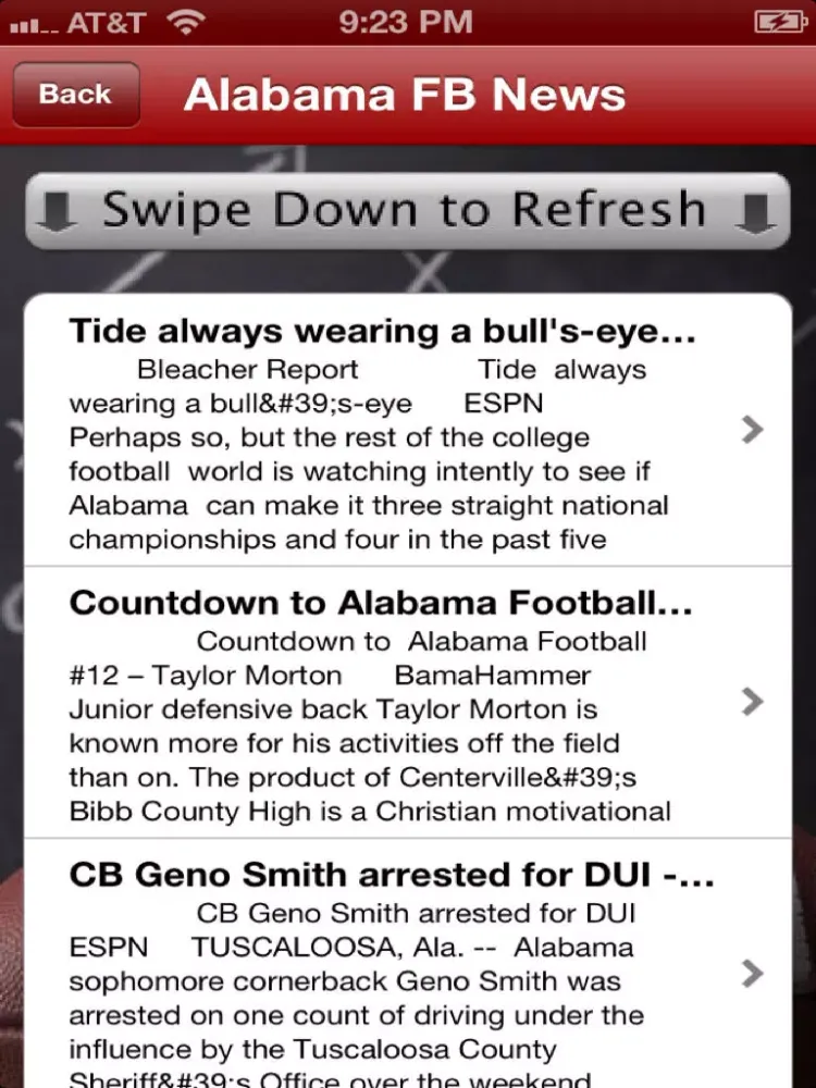 Alabama Football - Crimson Tide News, Schedule, Scores, and Trivia iPad  스크린샷