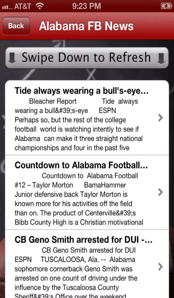 Alabama Football - Crimson Tide News, Schedule, Scores, and Trivia 스크린샷