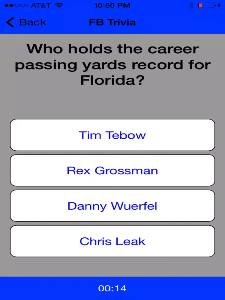 Tangkapan skrin College Sports - Florida Football Edition iPad 