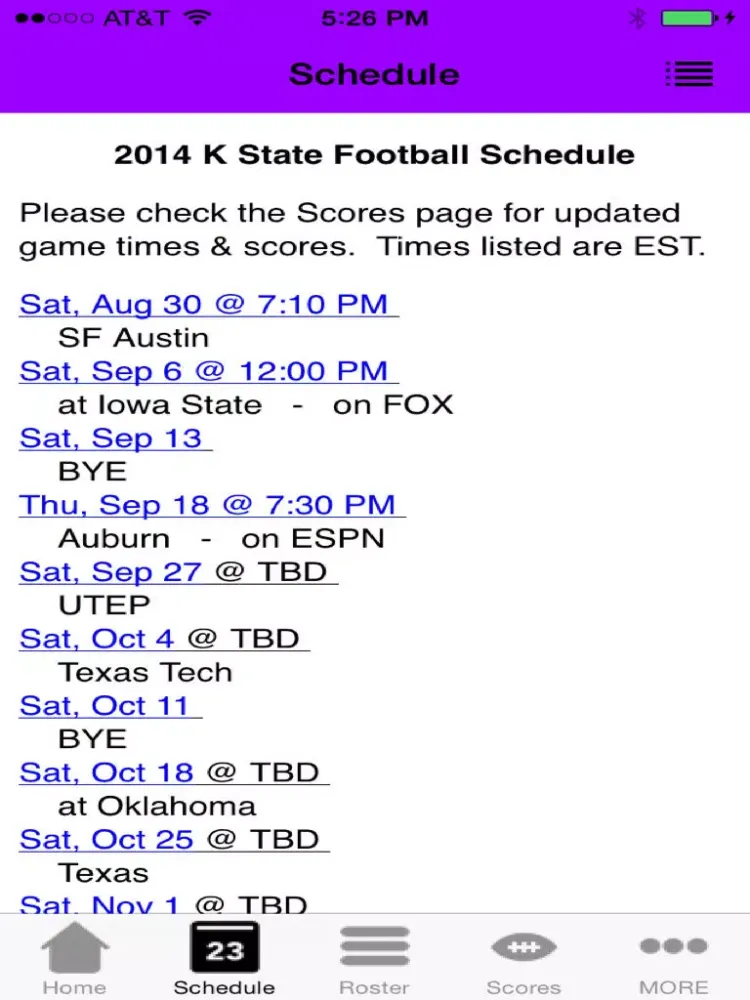 College Sports - Kansas State Football Edition iPad  Screenshots