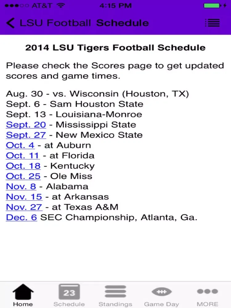 Capturas de pantalla de College Sports - LSU Football Edition iPad 