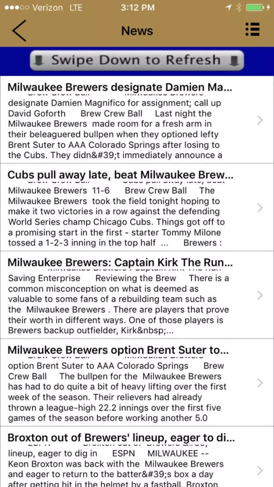 Milwaukee Baseball - a Brewers News App Screenshots