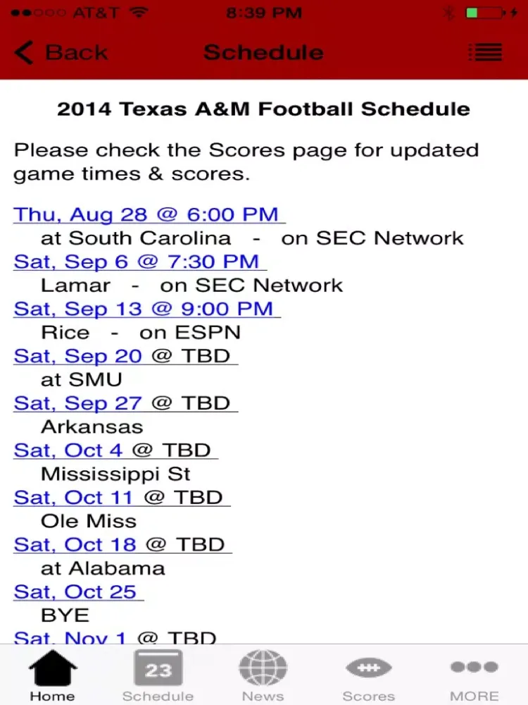 College Sports - Texas A&M Football Edition iPad  Screenshots