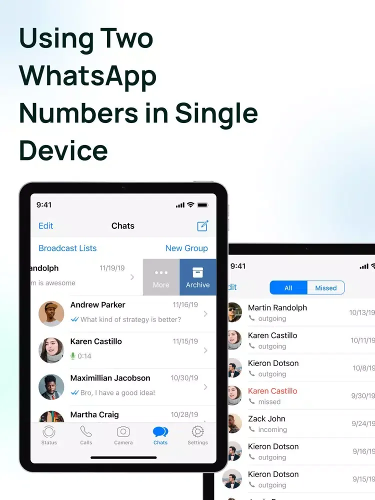 تصاویر Duo messenger for WhatsApp iPad 