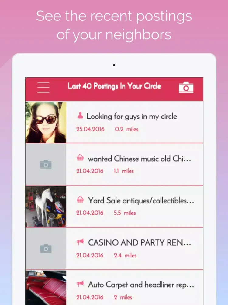 my circle - local postings iPad 应用截图