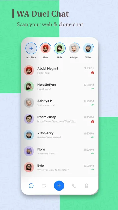 Capturas de tela do Dual Messenger WA Web Chat