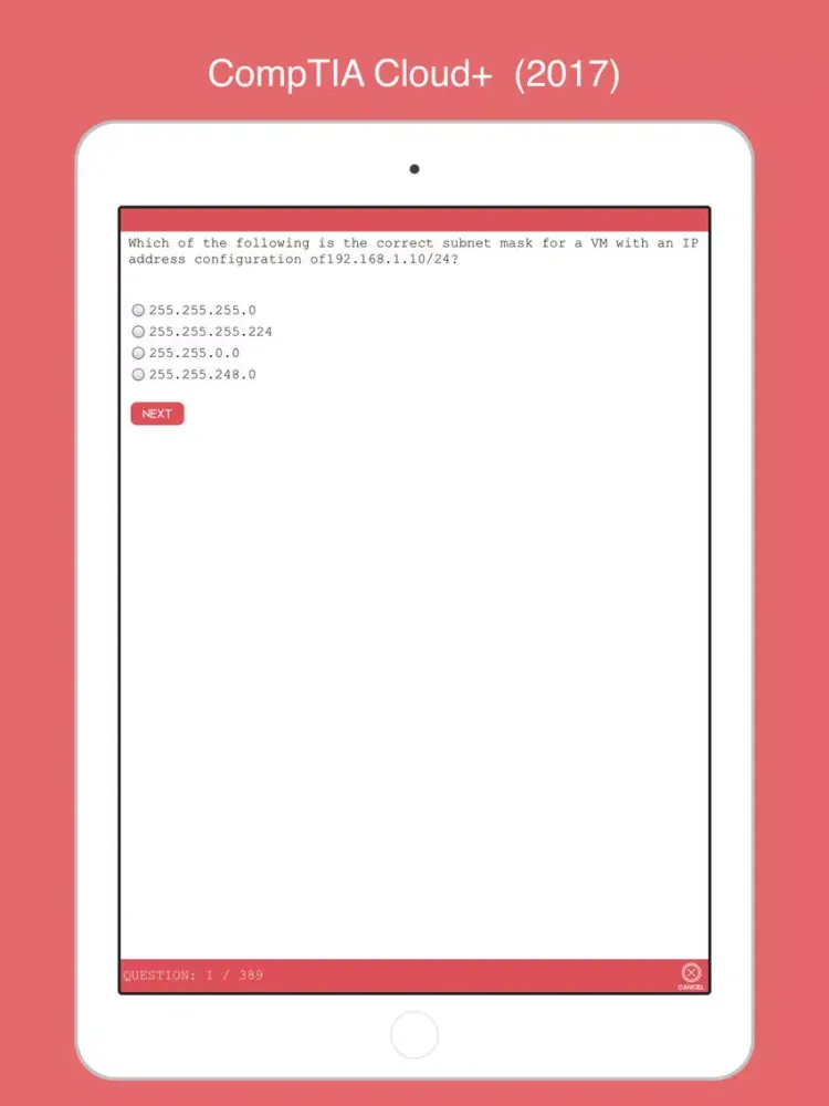 CV0-001: COMPTIA CLOUD+ CompTIA Cloud+ (2017) iPad  स्क्रीनशॉट