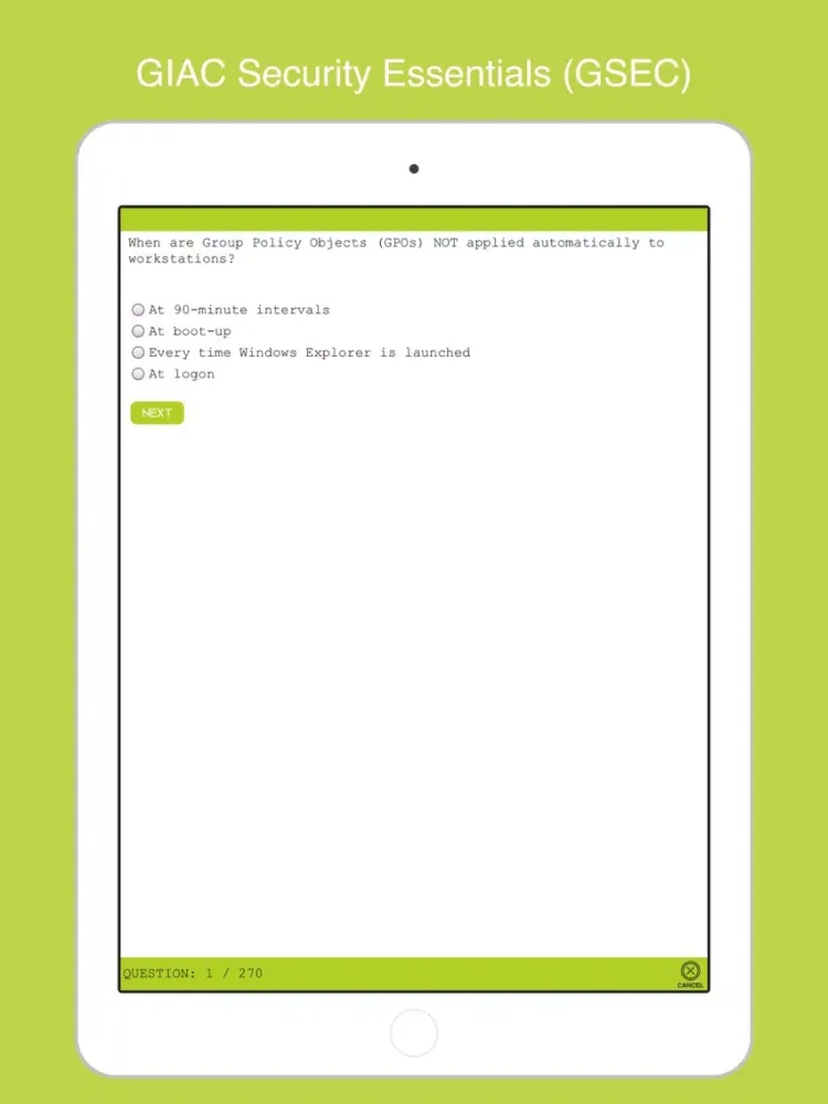 Capturas de tela do GSEC: GIAC Security Essentials (GSEC) iPad 