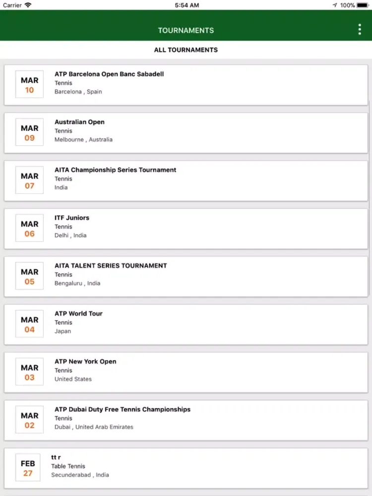 Tangkapan layar Tournament Manager iPad 