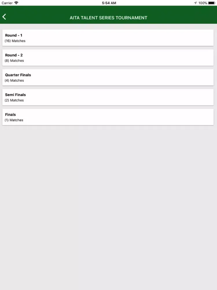 Tangkapan layar Tournament Manager iPad 