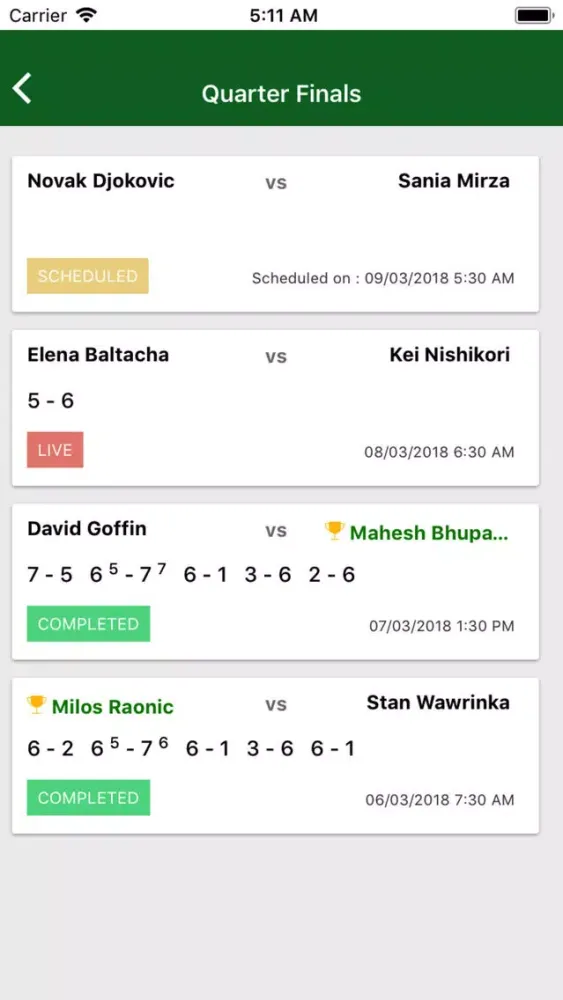 Tangkapan layar Tournament Manager