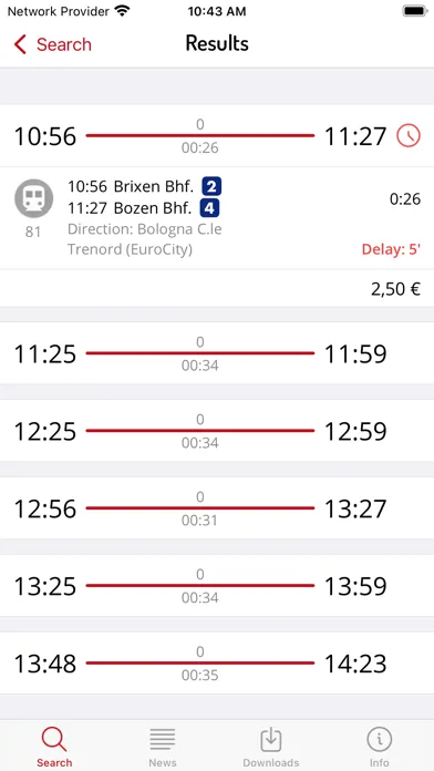 Timetable South Tyrol スクリーンショット