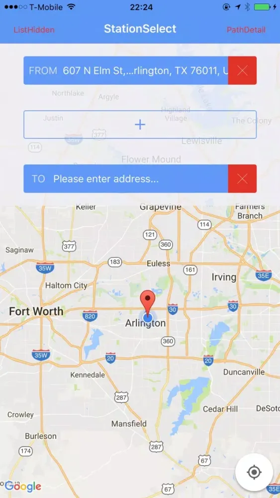 Zrzuty ekranu DriveHelper:shortest path with multiple locations