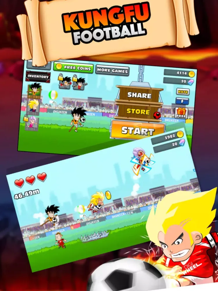 Dragon Football : KungFu Street Soccer iPad  سکرین شاٹس