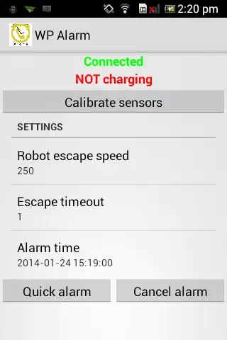 Screenshot di WP Alarm