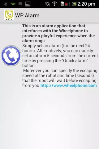 Screenshot di WP Alarm