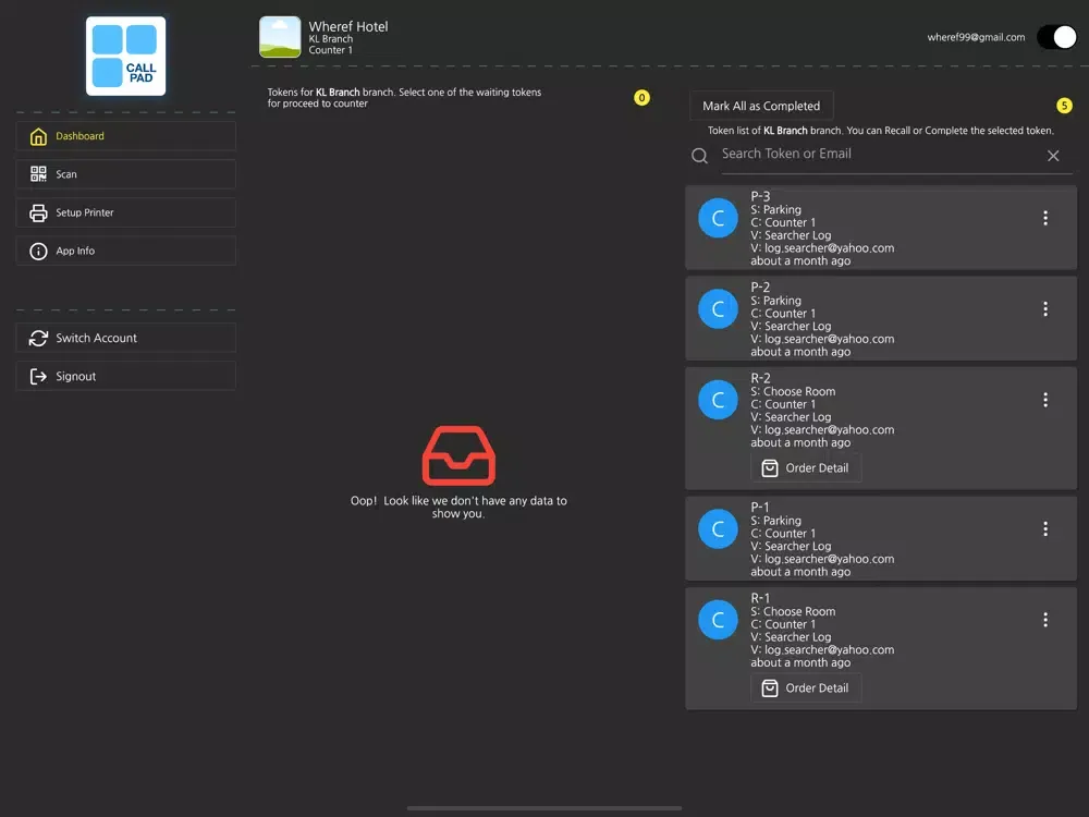 Capturas de pantalla de Paperless QMS CallPad iPad 