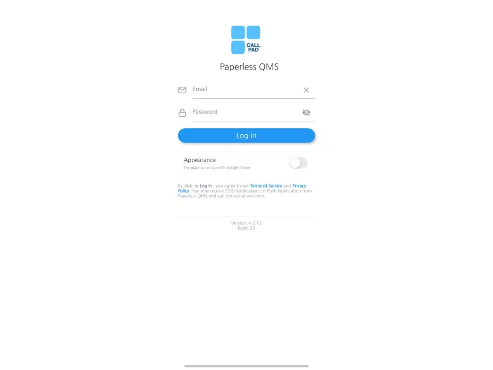 Capturas de pantalla de Paperless QMS CallPad iPad 