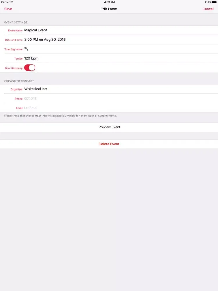 Synchronome - Never perform out of sync again! iPad  Screenshots
