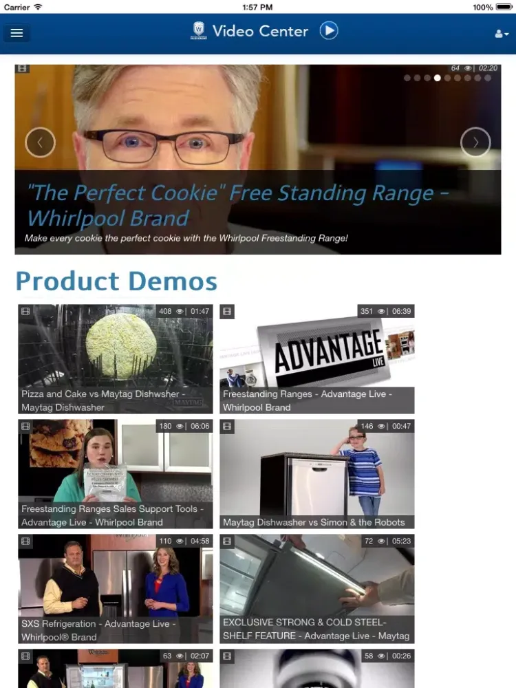 Capturas de tela do Video Center iPad 