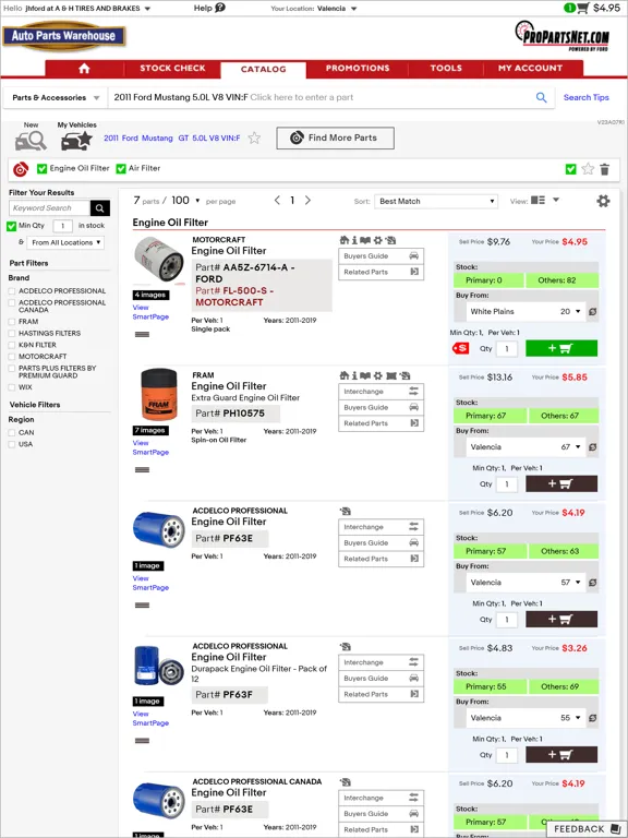 ProPartsNet iPad  Screenshots