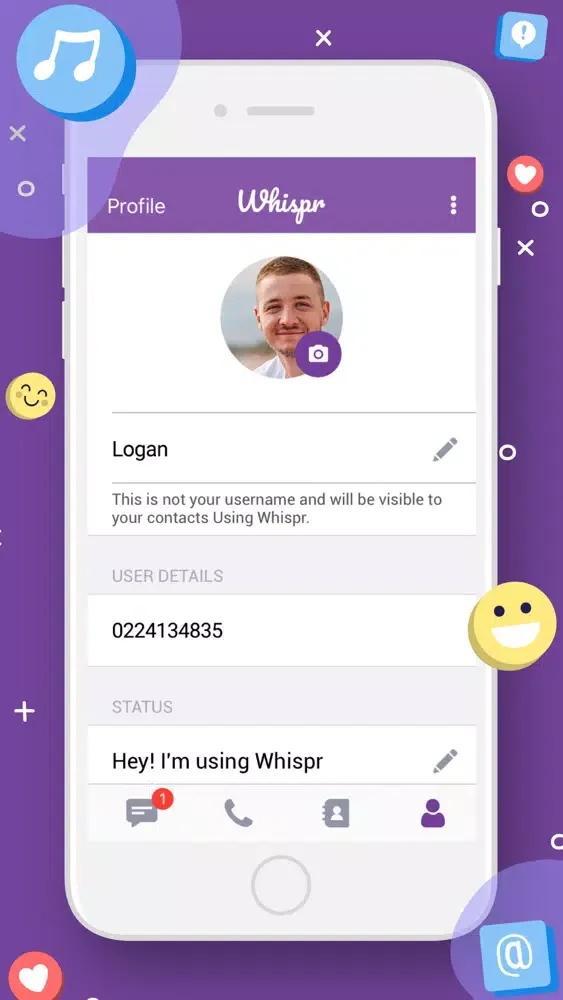 Tangkapan skrin Whispr
